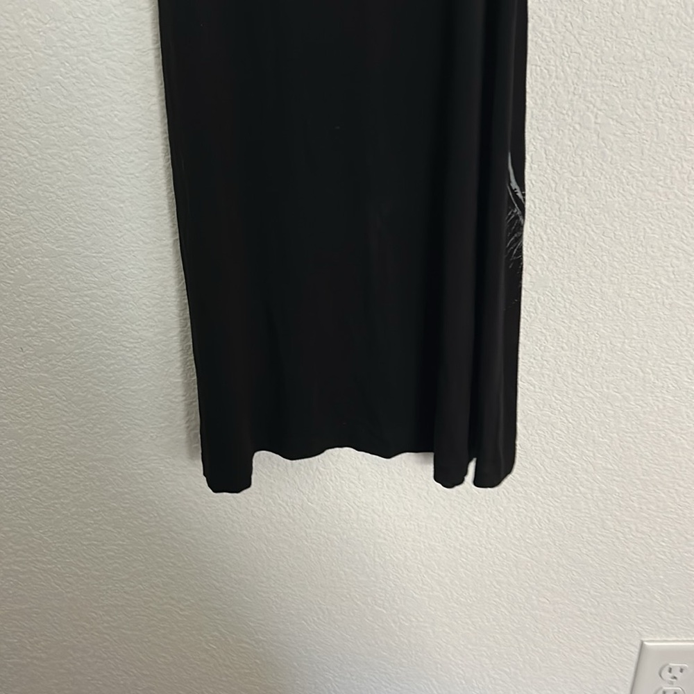 Black Feather Print summer dress by karen kane - Picture 7 of 9
